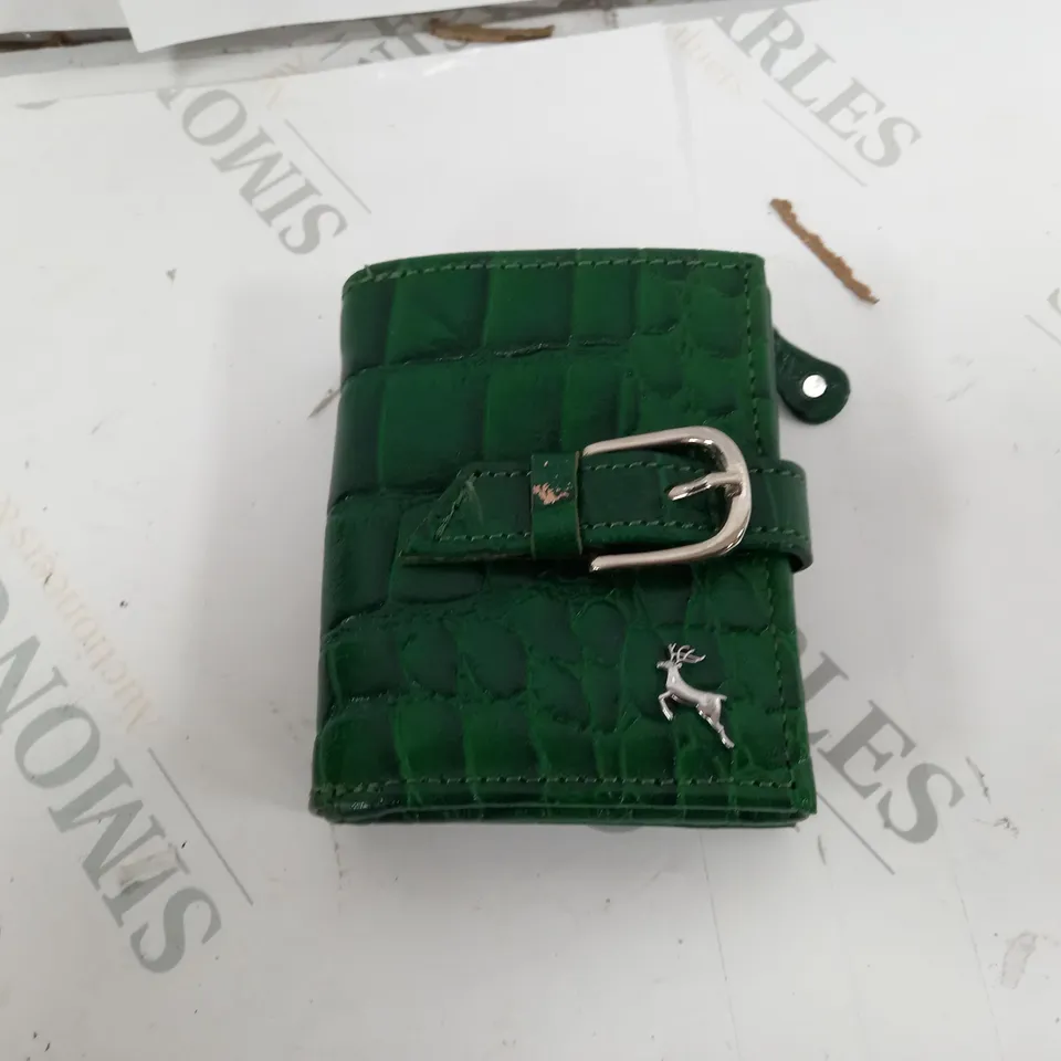 ASHWOOD LEATHER JOANI PURSE - GREEN CROC 