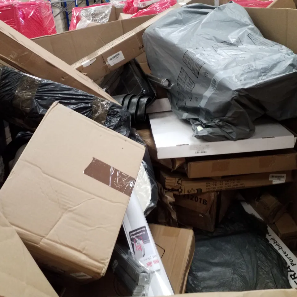 PALLET OF ASSORTED PRODUCTS INCLUDING AIR FRYER OVEN, SMART BODY FAT SCALE, AIR COOLER, TOILET SEAT, BRIEFCASE 
