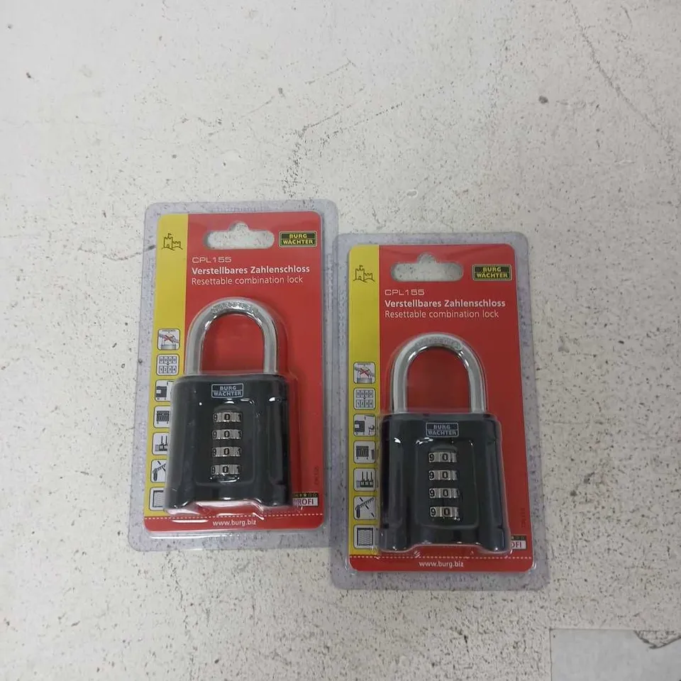BURG-WÄCHTER CPL-155 RESETTABLE COMBINATION LOCKS (2-PACK)
