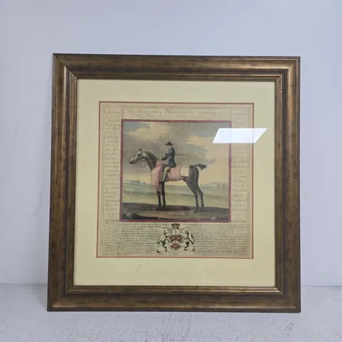 RACEHORSES BY SATORIUS ROAN HORSE PRINT IN FRAME (65X65CM)