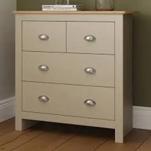 BOXED GFW LANCASTER 4 DRAWER CREAM CHEST OF DRAWERS (1 BOX)