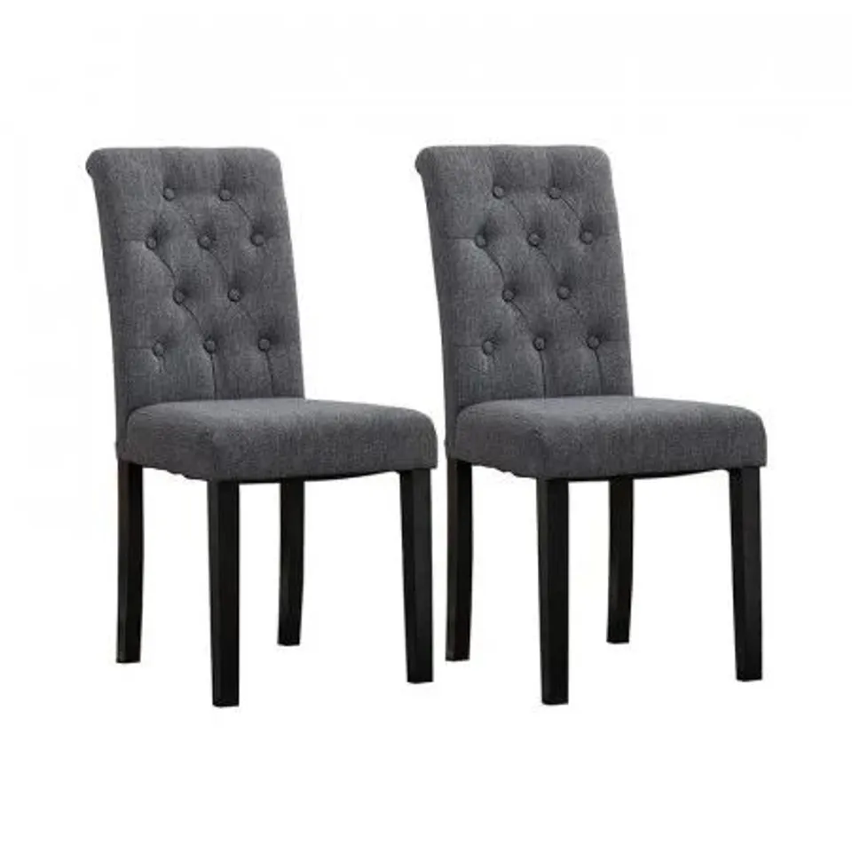 BOXED BRICK AND BARREL TUFT LINEN SIDE CHAIRS - SET OF 2 (1 BOX)