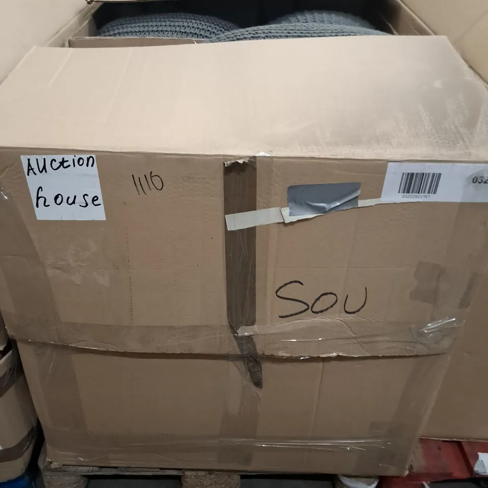 PALLET OF ASSORTED HOME FABRIC ITEMS TO INCLUDE ROLLED MATS AND FILLED POUFFES