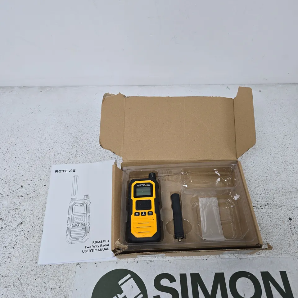 RETEVIS RB648P PLUS TWO-WAY RADIO – YELLOW, BOXED WITH MANUAL