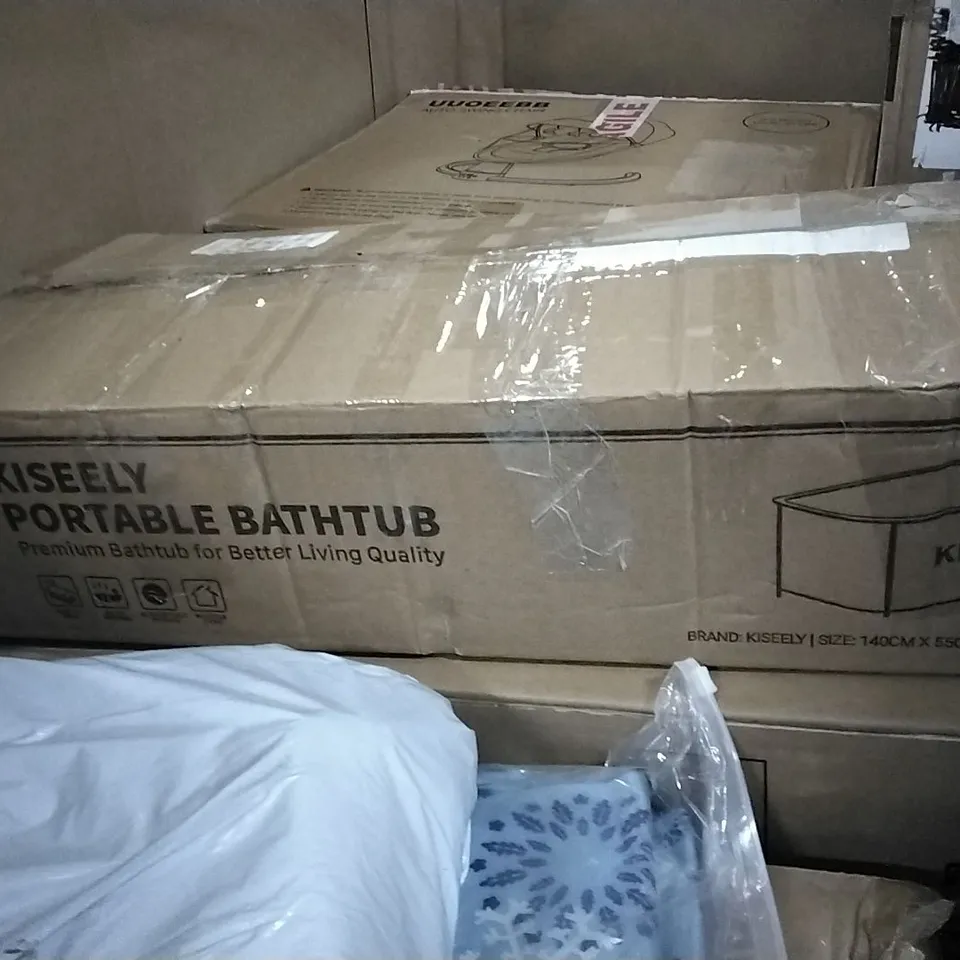 PALLET CONTAINING VARIOUS ASSORTED ITEMS TO INCLUDE: STEAM CLEANERS, DEWALT SEPARATOR WITH 23 LITRE POLY TANK, AIR FRYERS ETC.