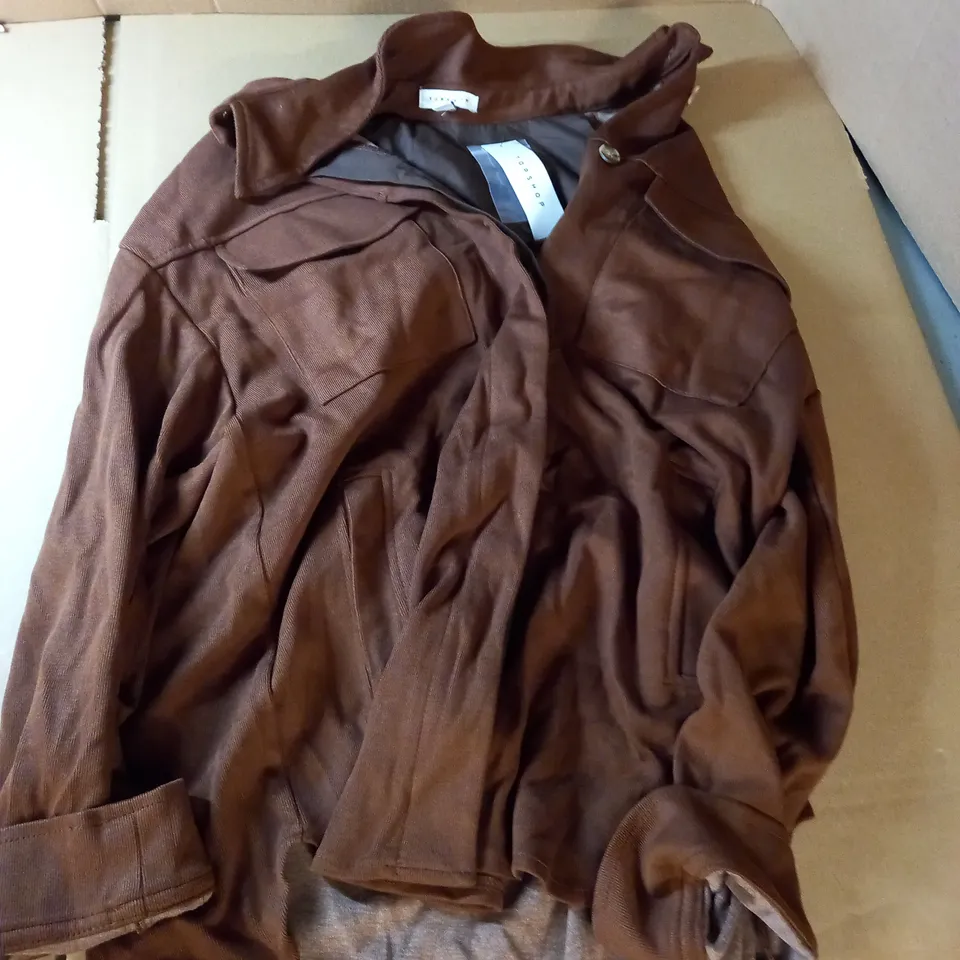 TOP SHOP BROWN LONG SLEEVE JACKET - 10