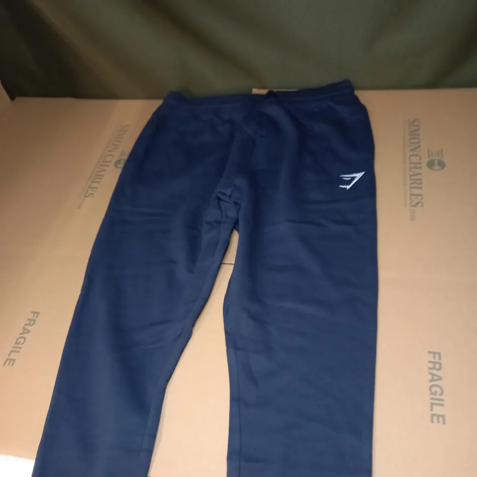 MENS NAVY BLUE GYMSHARKTRACKIE BOTTOMS SIZE M