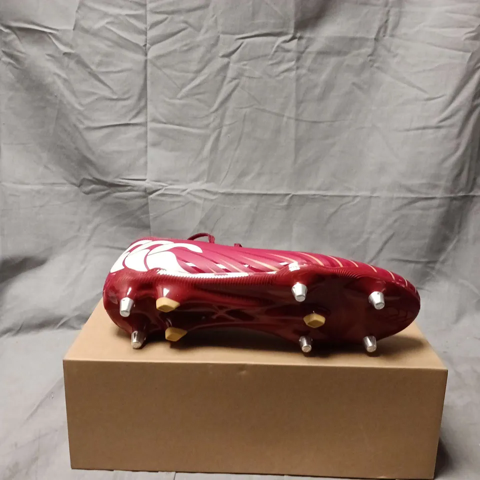 BOXED PAIR OF CANTERBURY CCC SPEED FALCON TEAM SG AU RED FOOTBALL BOOTS UK 10.5
