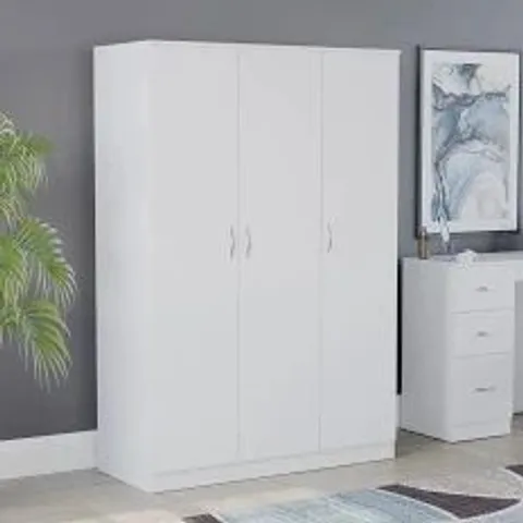 BOXED LASSIC RIANO 2 DOOR 2 DRAWER WARDROBE - WHITE (2 BOXES)