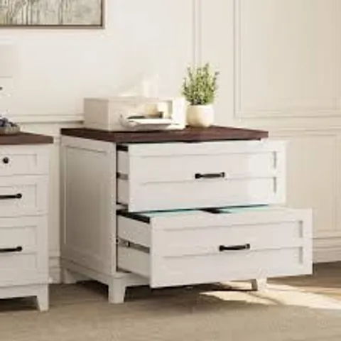 BOXED GARVEE FILE CABINET - BROWN/WHITE (1 BOX)