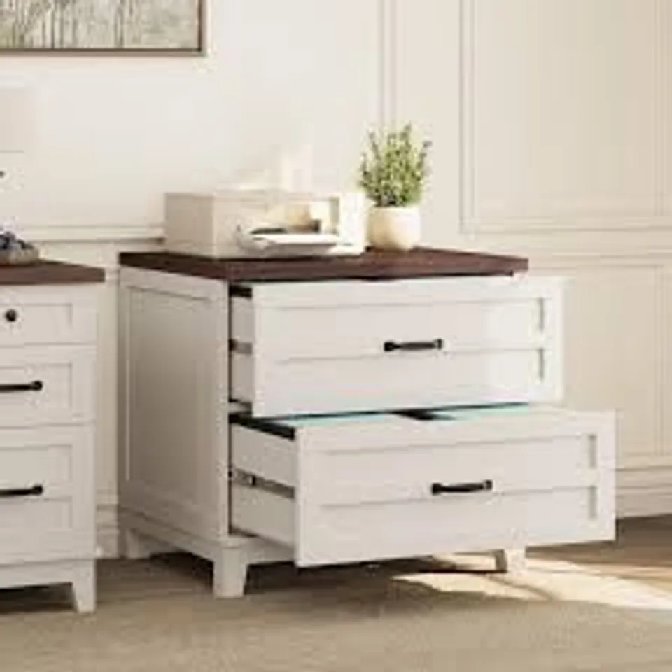 BOXED GARVEE FILE CABINET - BROWN/WHITE (1 BOX)