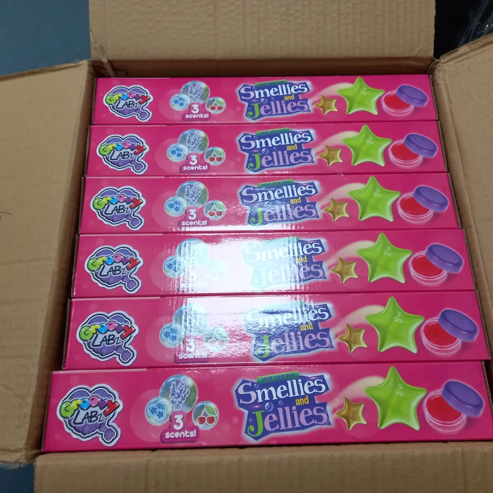 12 BOXED AND SEALED GRROVY LAB SMELLIES AND JELLIES