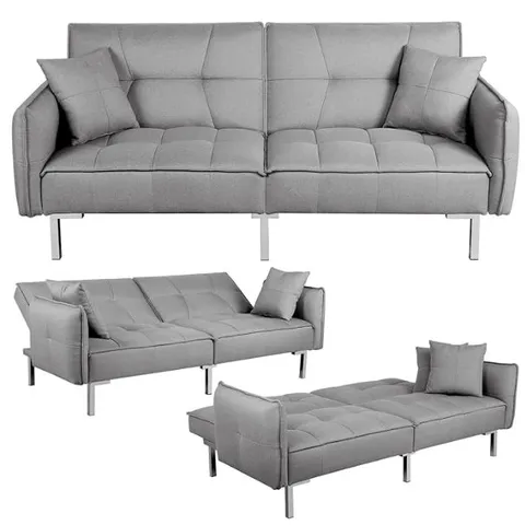 BOXED 2 SEATER CLIC CLAC SOFA BED - GREY (1 BOX)