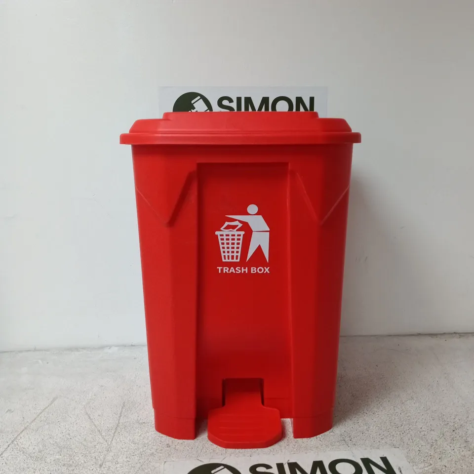 RED PLASTIC PEDAL BIN (TRASH BOX) – COMPACT KITCHEN TRASH CAN