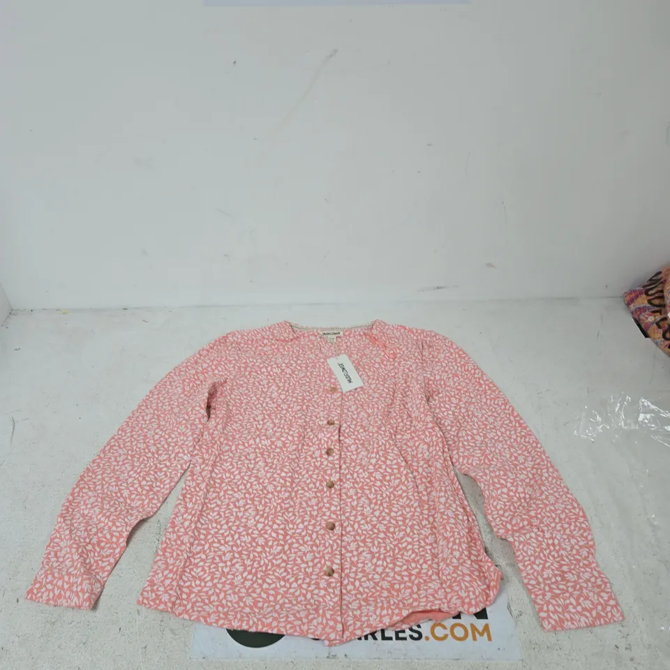 MUDFLOWER WOMEN'S PINK FLORAL BUTTON-FRONT JACKET UK 10