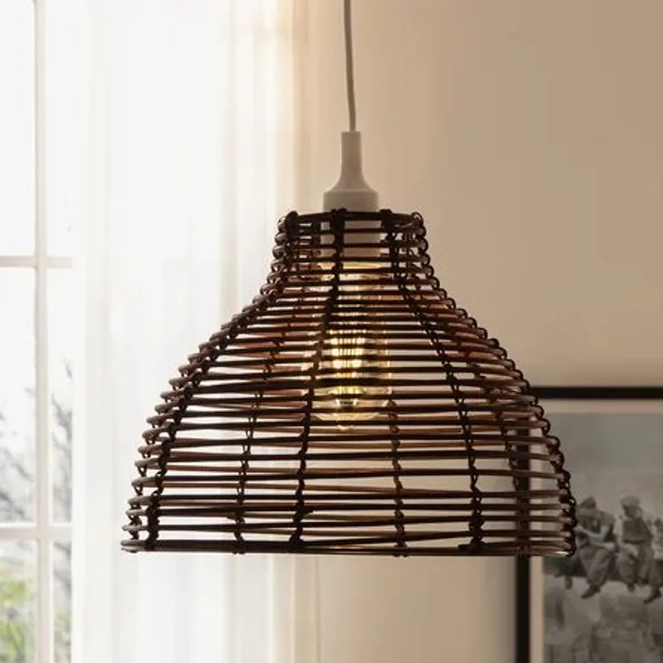 BAMBOO/RATTAN BOWL PENDANT SHADE 22.5cm