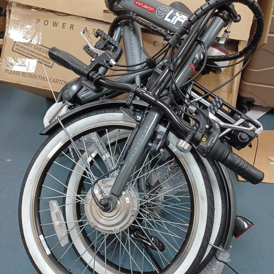 BOXED ELIFE INFUSION POWER ASSISTED FOLDABLE ELECTRIC BIKE - COLLECTION ONLY 