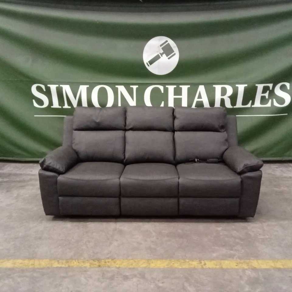 17 STORIES LEATHER 3 SEATER ELECTRIC RECLINER SOFA WITH FOLD-DOWN CENTRE