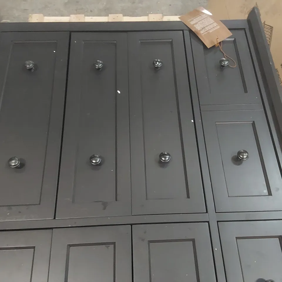 SOLID WOOD 4+6 DRAWER CHEST OF DRAWERS - BLACK 