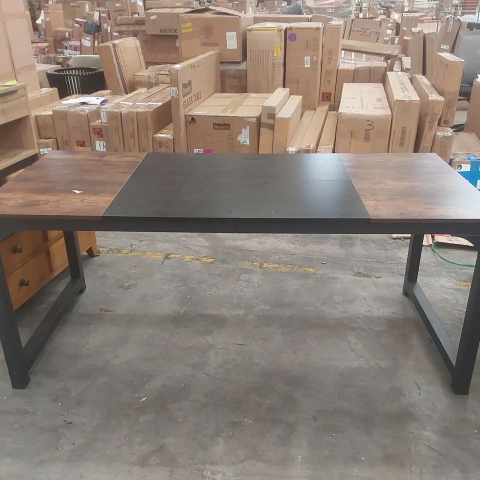 DESIGNER WOODEN DINING TABLE WITH METAL BASE