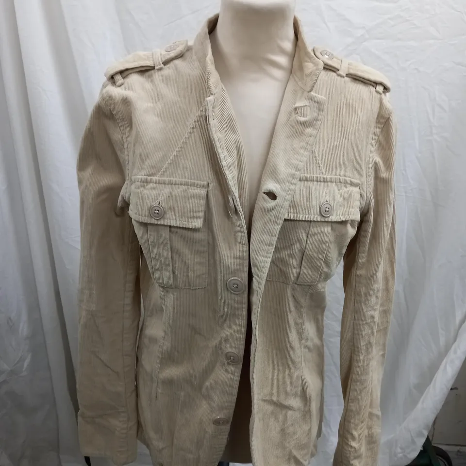 PRETTY GREEN CREAM UNISEX JACKET - SIZE SMALL