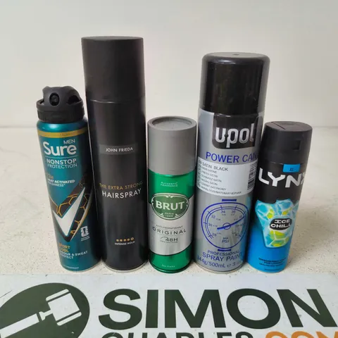 APPROXIMATELY 15 ASSORTED AEROSOLS TO INCLUDE LYNX , SURE MEN AND BRUT