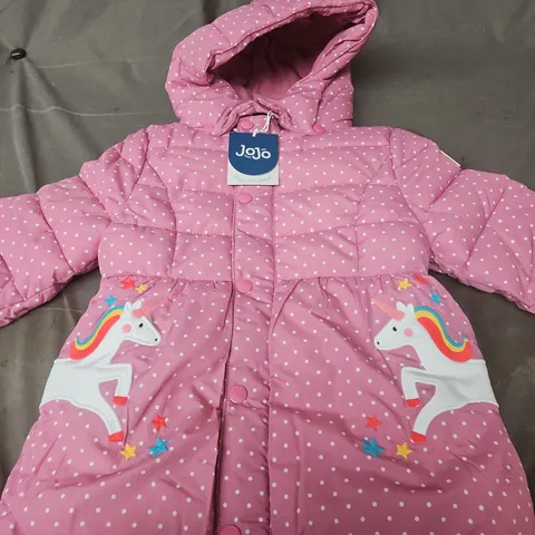 JOJO PINK UNICORN PUFFER COAT, KID'S, UK 2-3 YEARS