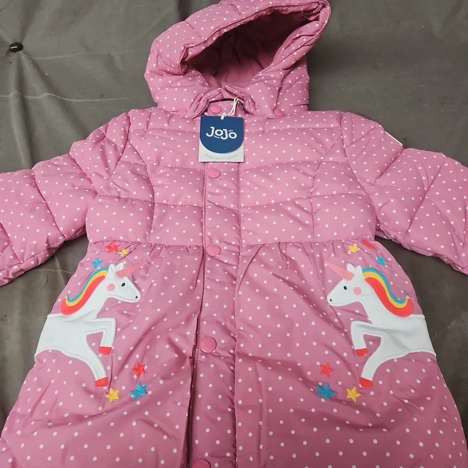 JOJO PINK UNICORN PUFFER COAT, KID'S, UK 2-3 YEARS