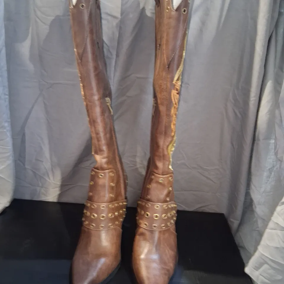BRAND NEW BOXED KOI X THE TWILIGHT SAGA CHILDREN OF THE MOON COWBOY BOOTS BROWN SIZE 6