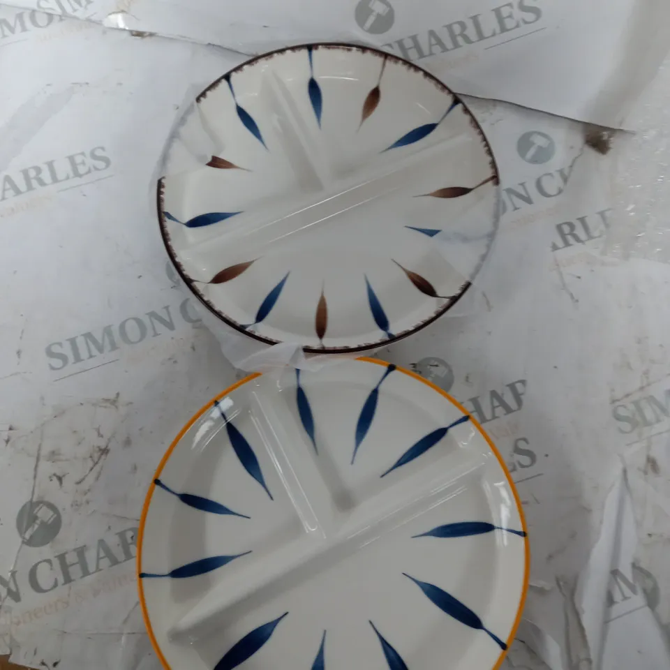 TWO CERAMIC DIVIDED PLATES