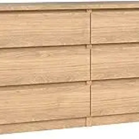 BOXED TVILUM 6 DRAWER DOUBLE DRESSER - JACKSON HICKORY (1 BOX)