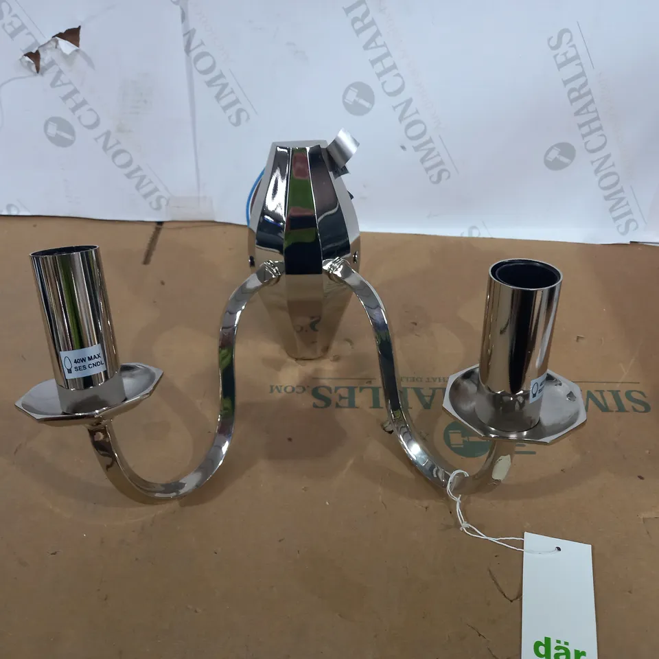 DUAL CANDLESTICK STYLE METAL WALL LIGHT