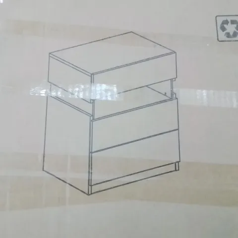 BOXED LED BEDSIDE TABLE - WHITE (1 BOX)