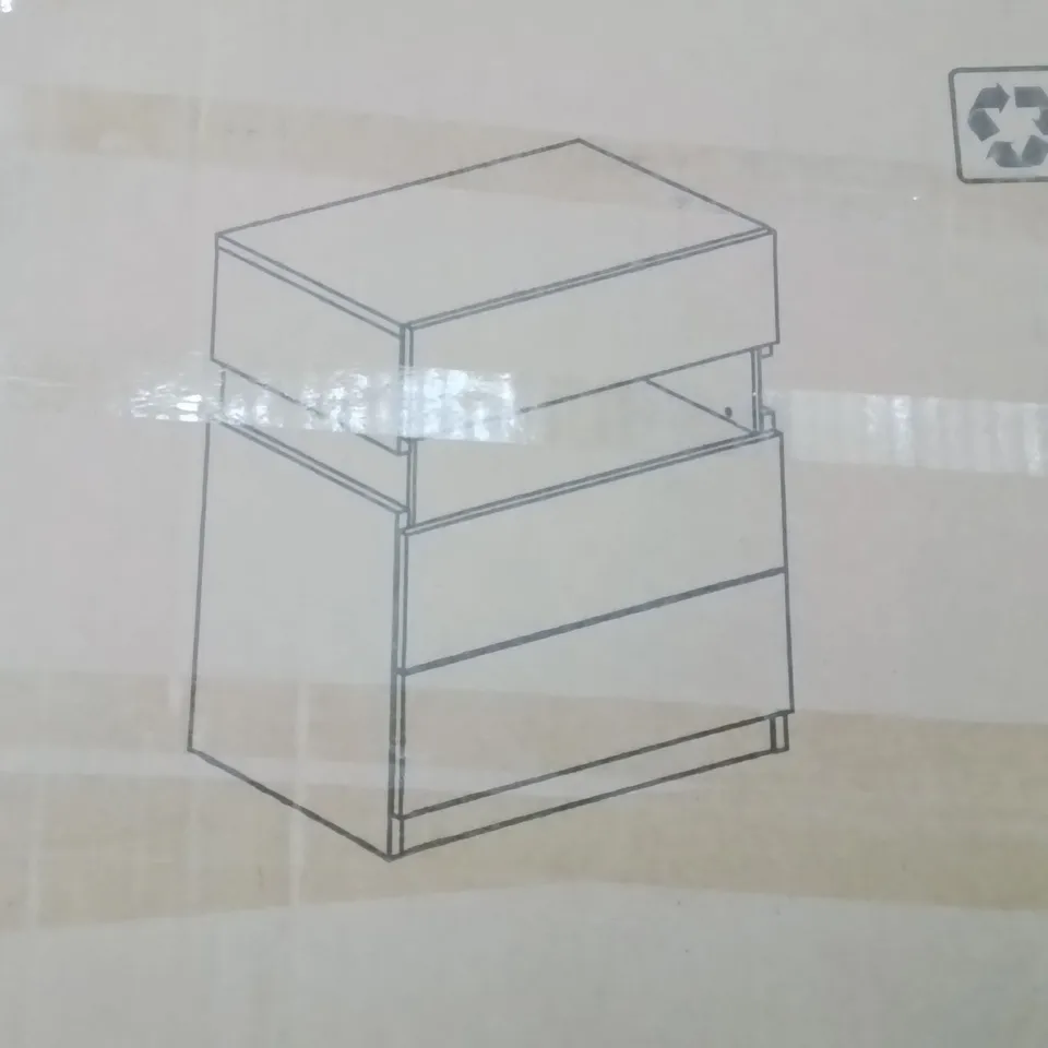 BOXED LED BEDSIDE TABLE - WHITE (1 BOX)