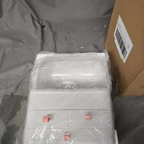 COSMETIC ORGANIZER - WHITE PLASTIC, 3-DRAWER