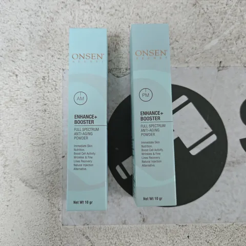 ONSEN SECRET AM/PM ENHANCE+ BOOSTER – FULL SPECTRUM ANTI-AGING SKINCARE POWDER, 2 X BOXES
