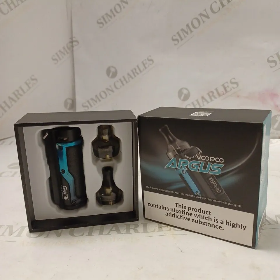BOXED VOOPOO ARGUS - LITCHI LEATHER AND BLACK BLUE. 