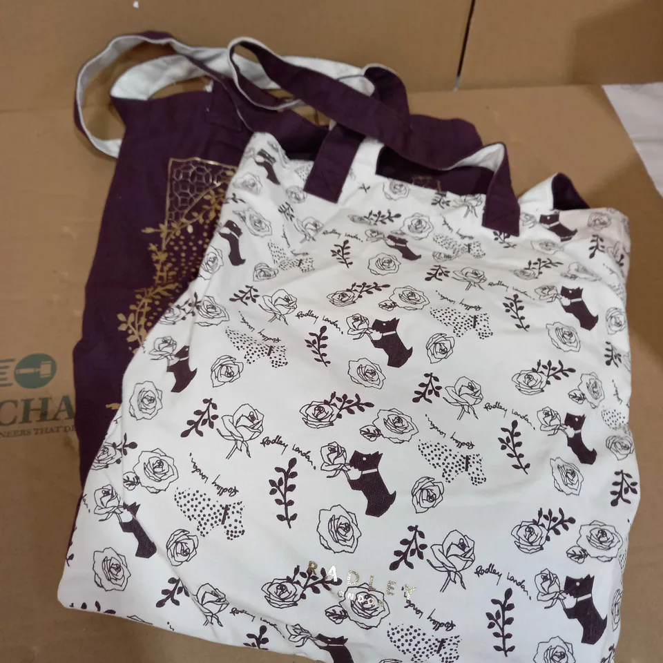 RADLEY DUO CANVAS TOTE BAGS WITH INTERNAL ZIP POCKET 