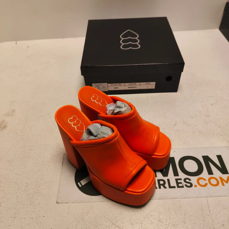 ORANGE PU PLATFORM SANDALS (DBP53) – WOMEN'S UK 4