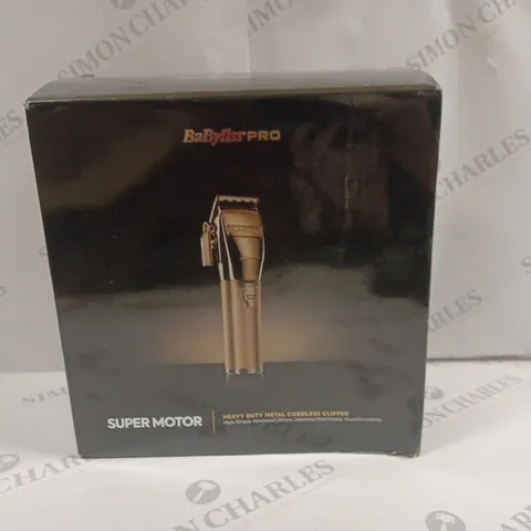 BOXED BABYLISS PRO SUPER MOTOR HEAVY DUTY METAL CORDLESS CLIPPERS