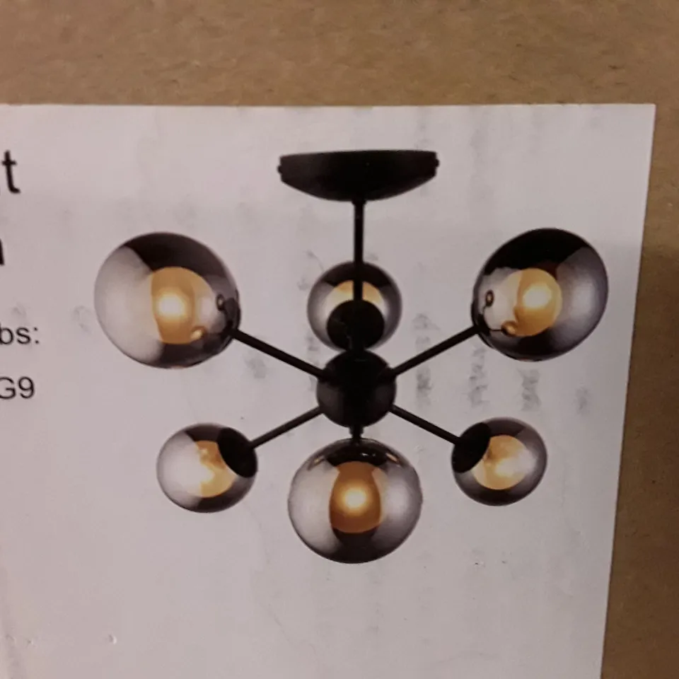 BOXED COLE 6 LIGHT SEMI FLUSH