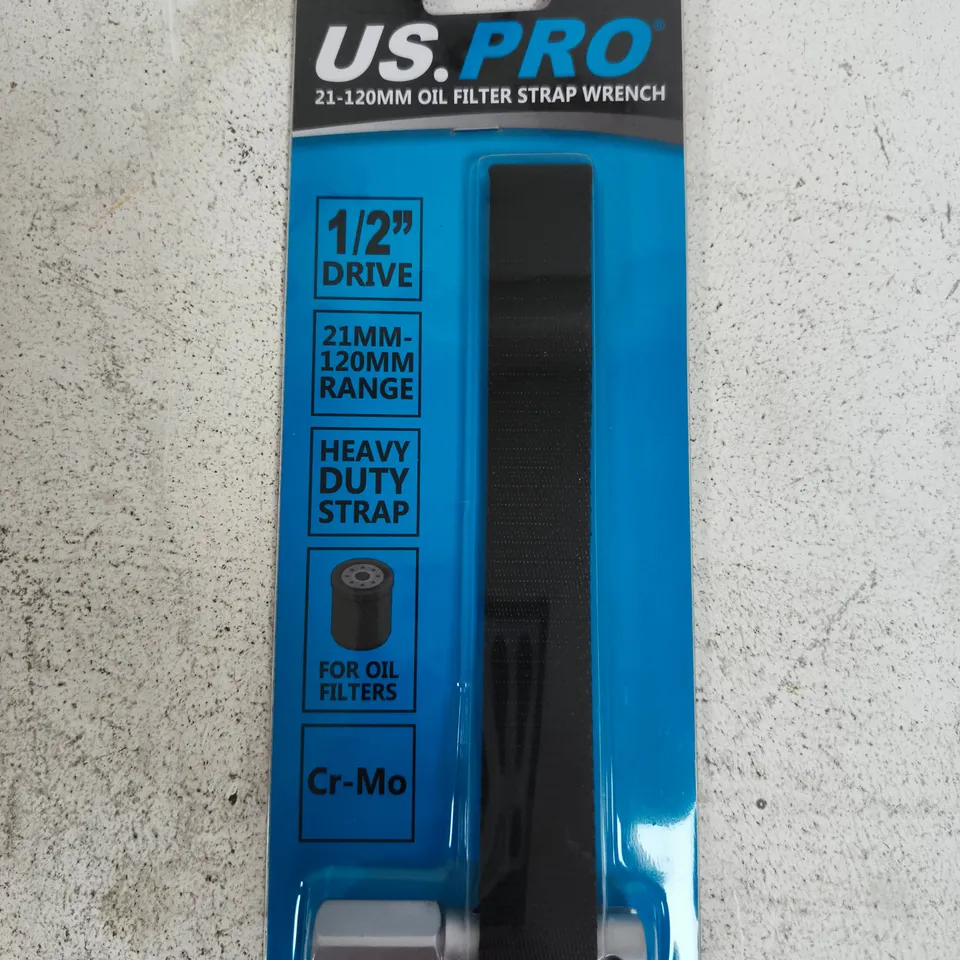 US.PRO OIL FILTER STRAP WRENCH 21-120MM, 1/2 DRIVE, HEAVY DUTY