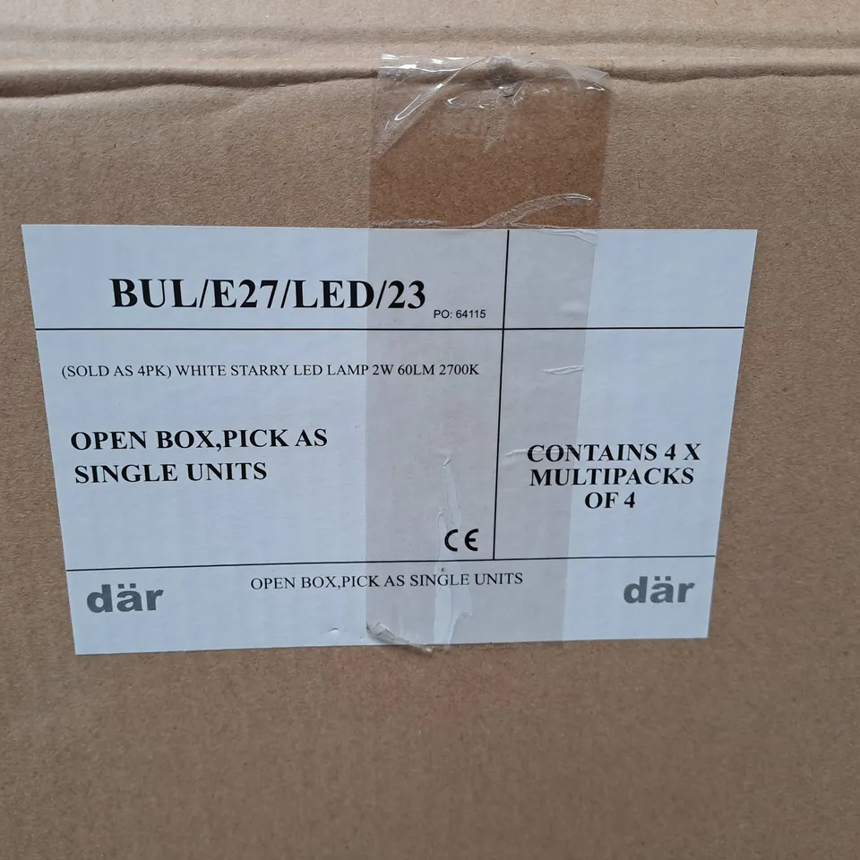 BOX OF 4X MULTIPACKS OF 4 E27 LED LIGHT BULBS 