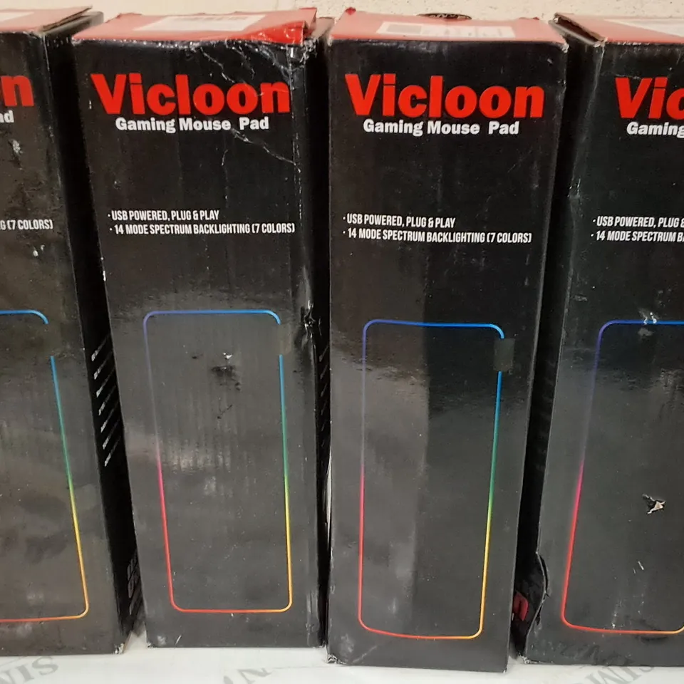 LOT OF 4 VICLOON RGB GAMING MOUSE PADS