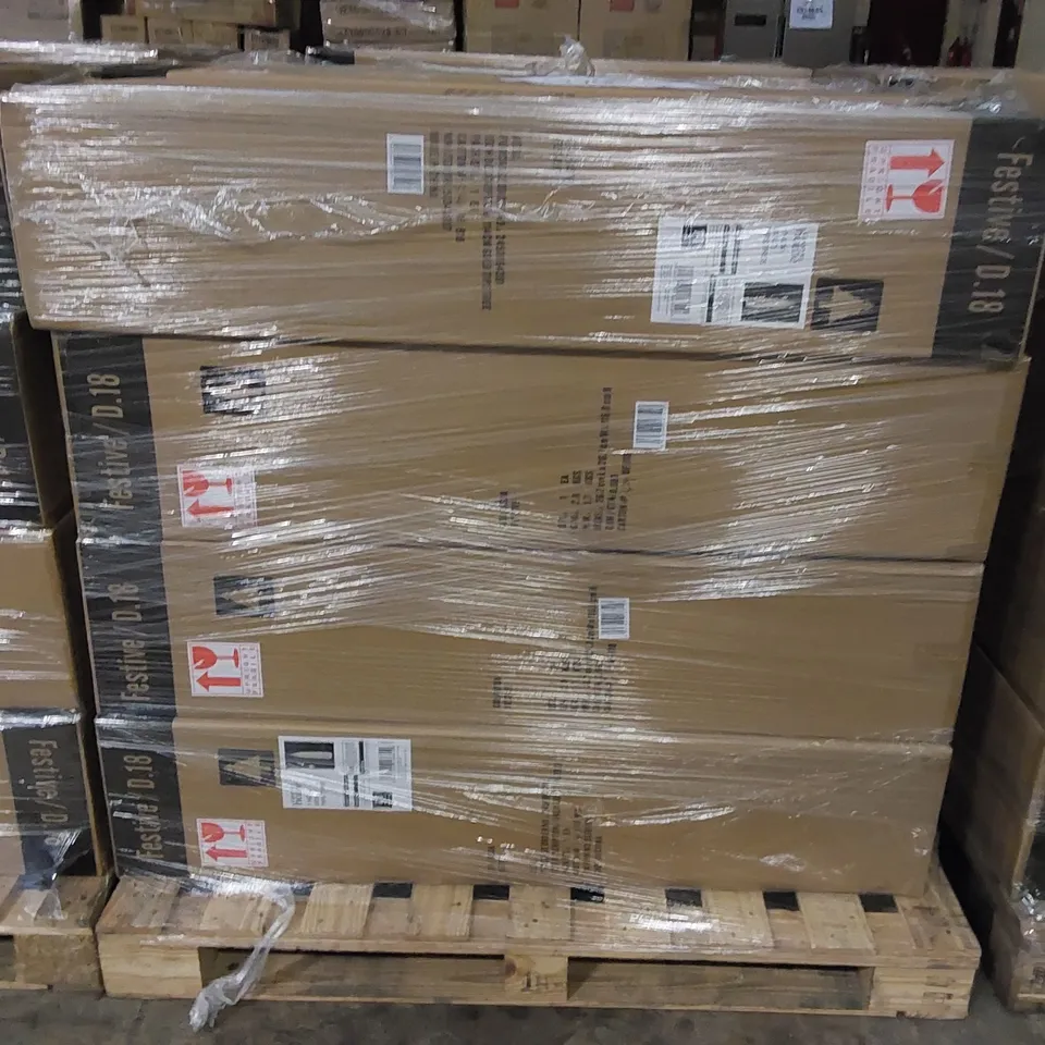 PALLET OF APPROXIMATELY 12 BOXES OF BRAND NEW 114CM GOLD TIPPED CHRISTMAS TREES