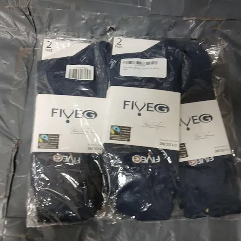 APPROXIMATELY 60 ASSORTED FIVEG SOCKS TO INCLUDE NAVY (6-11) & BLACK (6-11)