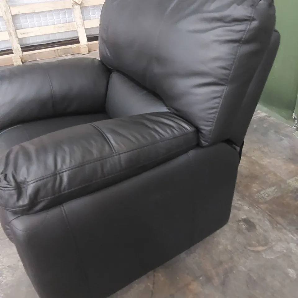 DESIGNER BLACK FAUX LEATHER ELECTRIC RECLINER CHAIR 