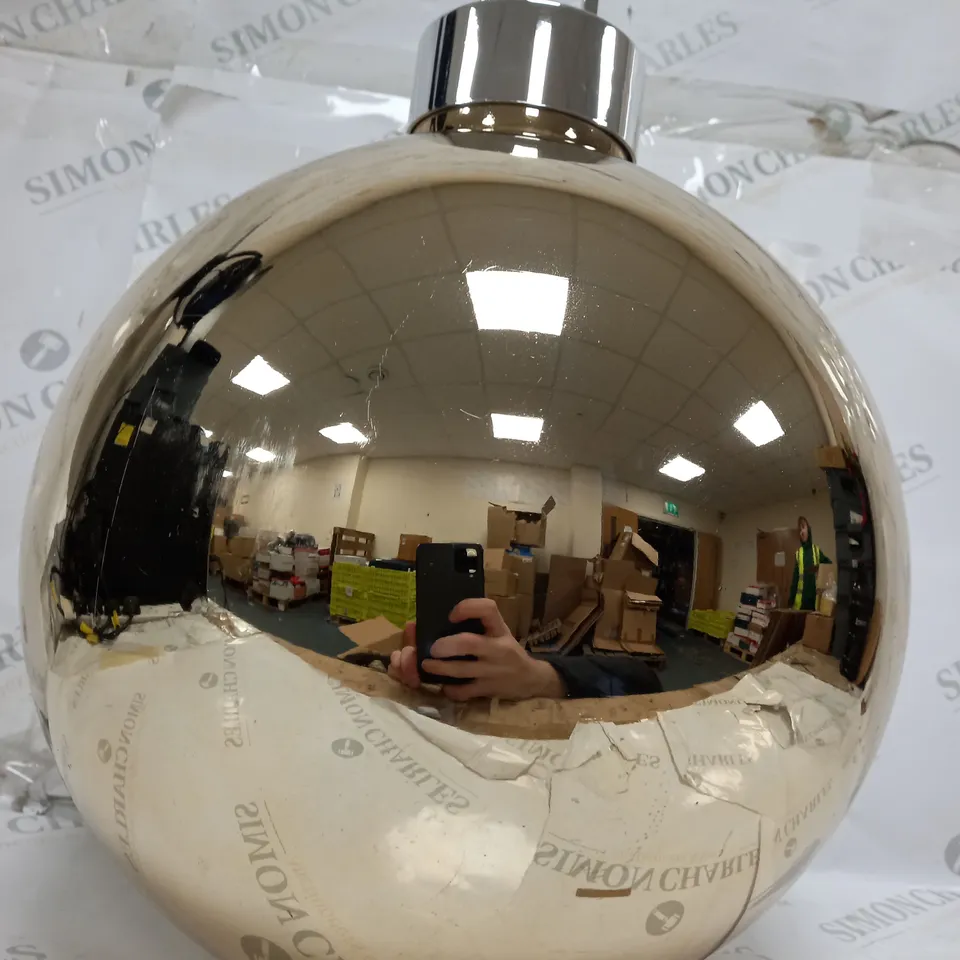 HOME REFLECTIONS PRE-LIT OVERSIZED FAIRY LIGHT GLASS BAUBLE GOLD