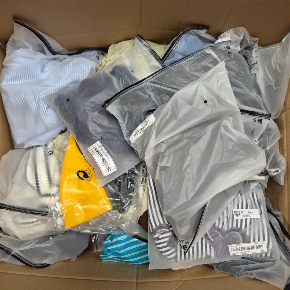 APPROXIMATELY 40 ASSORTED CLOTHING ITEMS IN VARIOUS SIZES, STYLES & COLOURS - COLLECTION ONLY