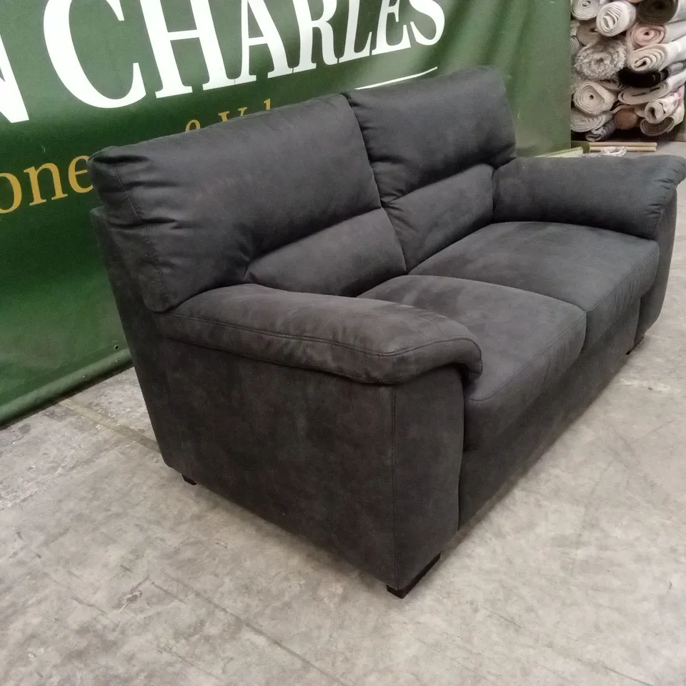 DANIELLE FAUX LEATHER 2 SEATER SOFA - BLACK RRP £699